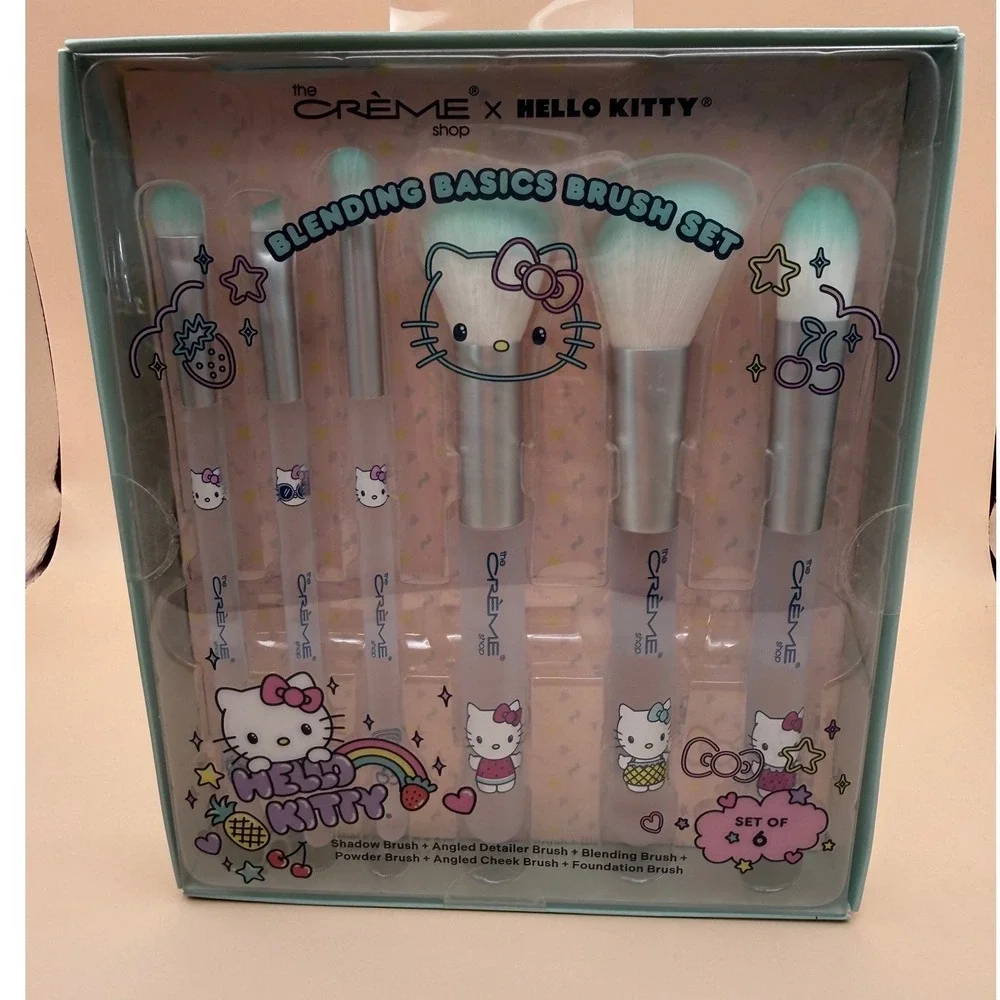 The Creme Shop‎ x Hello Kitty Makeup Brush Set & Macaron Lip Balm Bundle NIB